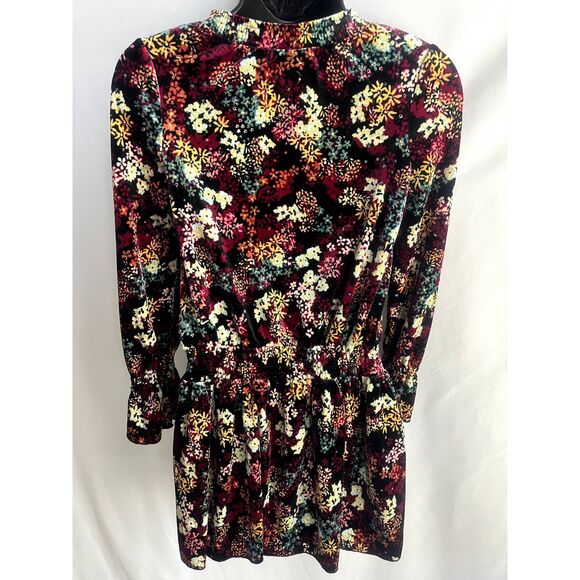 Ella Moss Girls Floral Print Velvet Dress Size 10 Girls Cute Girly Smocked Waist - Picture 5 of 10